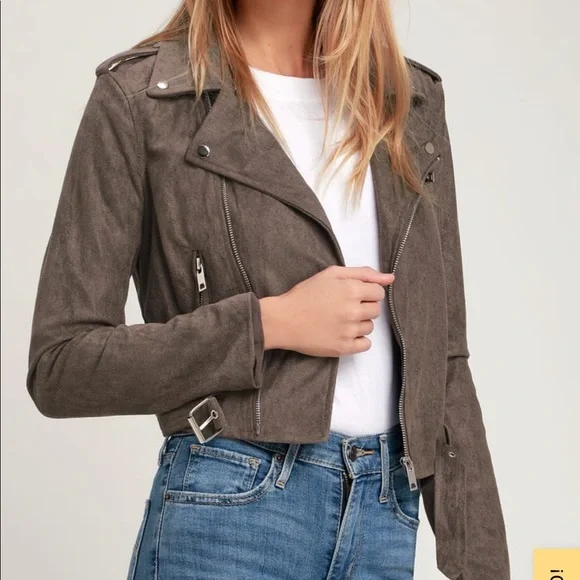 Vegan suede moto jacket cheap